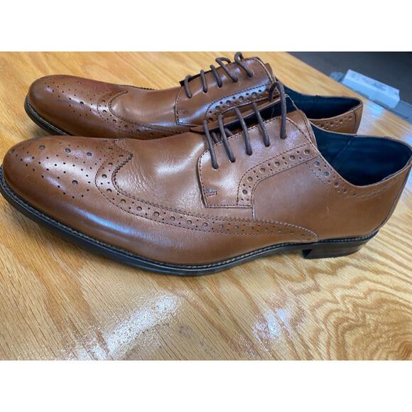Stacy Adams Oxfords Dress Shoes Men\'s 13 M Brown Leather Lace Up Wingtip S24
